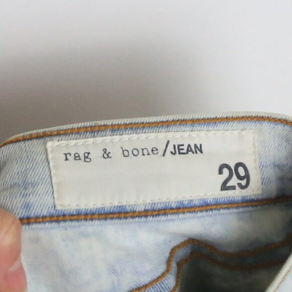 Rag & Bone Zipper Capri Distressed Destroyed Shredded Bleachout White Jean Sz 29 - Picture 9 of 11